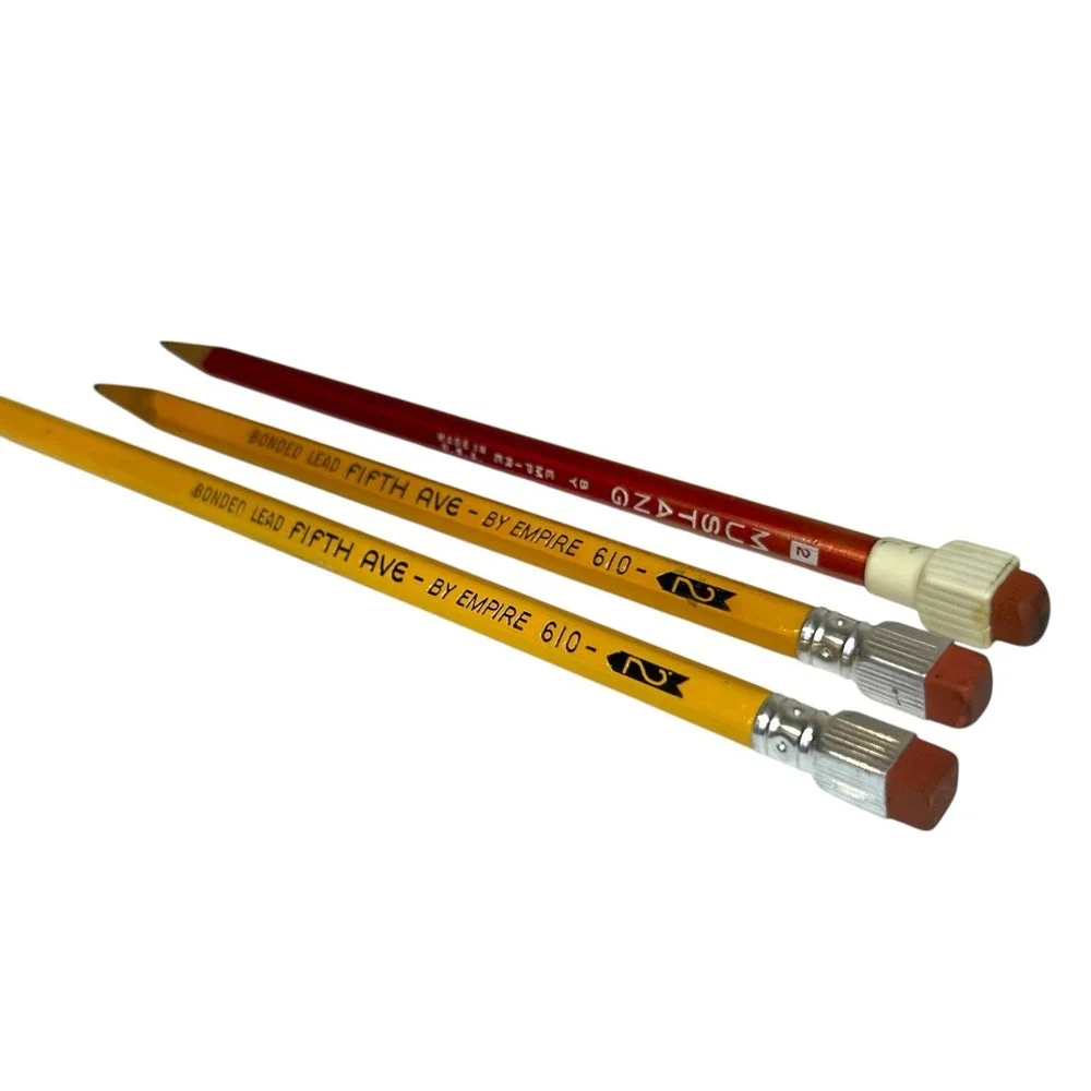 Empire Pencil 610 Square Top‎ Eraser Fifth Ave Bonded Lead 1 New 2 Used Mustang